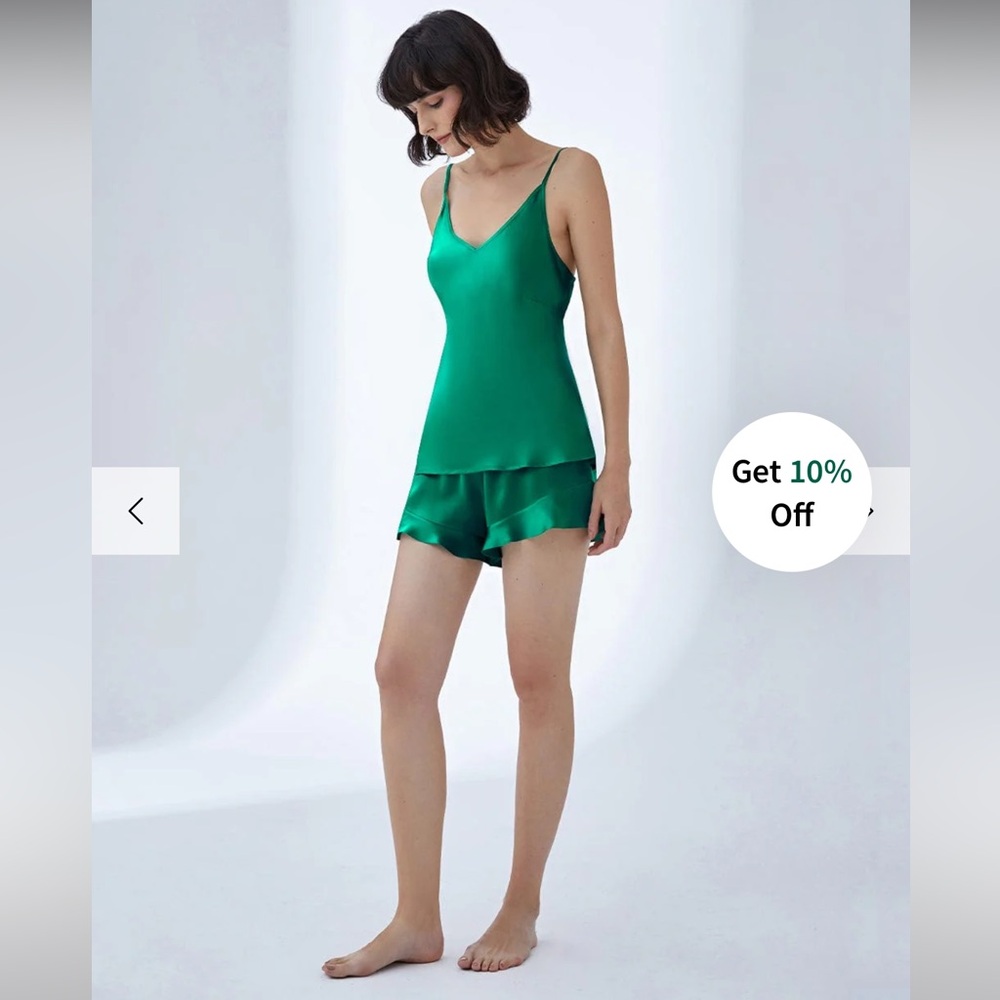 100% Silk Ruffle PJ Shorts - Picture 8 of 15